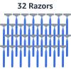 imageAmazon Basics Twin Blade Pivoting Disposable Razors with Rubber Grip 32 Count 1Pack Previously Solimo32 Count Pack of 1