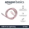 imageAmazon Basics USBA to Lightning Charger Cable Nylon Braided Cord MFi Certified Charger for Apple iPhone 14 13 12 11 X Xs Pro Pro Max Plus iPad 10000 Bend Lifespan 6 Foot Rose GoldRose Gold