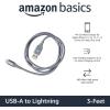imageAmazon Basics USBA to Lightning Charger Cable Nylon Braided Cord MFi Certified Charger for Apple iPhone 14 13 12 11 X Xs Pro Pro Max Plus iPad 10000 Bend Lifespan 6 Foot Rose GoldDark Gray