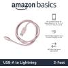 imageAmazon Basics USBA to Lightning Charger Cable Nylon Braided Cord MFi Certified Charger for Apple iPhone 14 13 12 11 X Xs Pro Pro Max Plus iPad 10000 Bend Lifespan 6 Foot Rose GoldRose Gold