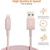 imageAmazon Basics USBA to Lightning Charger Cable Nylon Braided Cord MFi Certified Charger for Apple iPhone 14 13 12 11 X Xs Pro Pro Max Plus iPad 6 Foot Rose GoldRose Gold