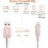 imageAmazon Basics USBA to Lightning Charger Cable Nylon Braided Cord MFi Certified Charger for Apple iPhone 14 13 12 11 X Xs Pro Pro Max Plus iPad 6 Foot Rose GoldRose Gold
