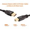 imageAmazon Basics USBA to USBB 20 Cable for Printer or External Hard Drive GoldPlated Connectors 16 Foot Black6 Feet