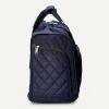 imageAmazon Basics Underseat Carry On Luggage with Wheels  14quot Rolling Travel Bag Navy Quilted