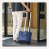 imageAmazon Basics Underseat Carry On Luggage with Wheels  14quot Rolling Travel Bag Navy Quilted