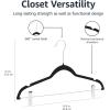 imageAmazon Basics Velvet NonSlip Skirt Clothes Hangers with Clips Organize Pants and Skirts BlackSilver Pack of 50BlackSilver
