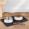 imageAmazon Basics Waterproof AntiSlip Silicone Cat ampamp Dog Food Mat Pet Mats with Raised Edges for Food and Water Bowl to Protect Floors 185 x 115 Inches Gray SolidBlack