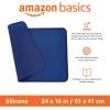 imageAmazon Basics Waterproof AntiSlip Silicone Cat ampamp Dog Food Mat Pet Mats with Raised Edges for Food and Water Bowl to Protect Floors 185 x 115 Inches Gray SolidBlue