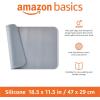 imageAmazon Basics Waterproof AntiSlip Silicone Cat ampamp Dog Food Mat Pet Mats with Raised Edges for Food and Water Bowl to Protect Floors 185 x 115 Inches Gray SolidGray