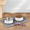 imageAmazon Basics Waterproof AntiSlip Silicone Cat ampamp Dog Food Mat Pet Mats with Raised Edges for Food and Water Bowl to Protect Floors 185 x 115 Inches Gray SolidGrey