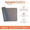 imageAmazon Basics Waterproof AntiSlip Silicone Cat ampamp Dog Food Mat Pet Mats with Raised Edges for Food and Water Bowl to Protect Floors 185 x 115 Inches Gray SolidGrey