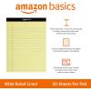 imageAmazon Basics Wide Ruled Lined Writing Note Pads 85 inch x 1175 inch White 12 Count 12 Pack of 50Canary