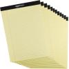 imageAmazon Basics Wide Ruled Lined Writing Note Pads 85 inch x 1175 inch White 12 Count 12 Pack of 50Canary