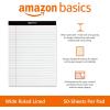 imageAmazon Basics Wide Ruled Lined Writing Note Pads 85 inch x 1175 inch White 12 Count 12 Pack of 50White