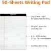 imageAmazon Basics Wide Ruled Lined Writing Note Pads 85 inch x 1175 inch White 12 Count 12 Pack of 50White