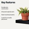 imageAmazon Basics Wood Floating Wall Shelves Pack of 3 White 158quot x 5quot x 18quotBlack