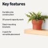 imageAmazon Basics Wood Floating Wall Shelves Pack of 3 White 158quot x 5quot x 18quotPine