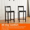 imageAmazon Basics Wooden Bar Stool with Backrest 24quot White Set of 2Black