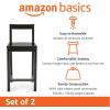 imageAmazon Basics Wooden Bar Stool with Backrest 24quot White Set of 2Black