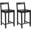 imageAmazon Basics Wooden Bar Stool with Backrest 24quot White Set of 2Black