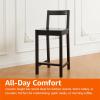imageAmazon Basics Wooden Bar Stool with Backrest 24quot White Set of 2Black