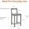 imageAmazon Basics Wooden Bar Stool with Backrest 24quot White Set of 2Grey