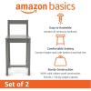 imageAmazon Basics Wooden Bar Stool with Backrest 24quot White Set of 2Grey