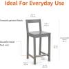 imageAmazon Basics Wooden Bar Stool with Backrest 24quot White Set of 2Grey