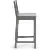 imageAmazon Basics Wooden Bar Stool with Backrest 24quot White Set of 2Grey