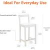 imageAmazon Basics Wooden Bar Stool with Backrest 24quot White Set of 2White