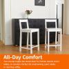 imageAmazon Basics Wooden Bar Stool with Backrest 24quot White Set of 2White