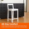 imageAmazon Basics Wooden Bar Stool with Backrest 24quot White Set of 2White