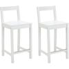 imageAmazon Basics Wooden Bar Stool with Backrest 24quot White Set of 2White