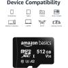 imageAmazon Basics microSDXC Memory Card with Full Size Adapter A2 U3 Read Speed up to 100 MBs 1 Tb Black512GB