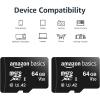 imageAmazon Basics microSDXC Memory Card with Full Size Adapter A2 U3 Read Speed up to 100 MBs 1 Tb Black64GB2 pack