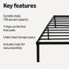 imageAmazon BasicsMetal Bed Frame NonFoldable Platform Bed Easy Assembly Queen 60W x 80L in BlackTwin