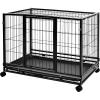 imageAmazon Basics  Portable Heavy Duty Stackable Dog ampamp Pet Kennel with Tray Black 240quotL x 280quotW x 370quotH382L x 265W x 279H