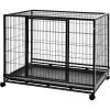 imageAmazon Basics  Portable Heavy Duty Stackable Dog ampamp Pet Kennel with Tray Black 240quotL x 280quotW x 370quotH449L x 299W x 339H