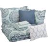 imageAmazon Basics 10Piece BedinaBag  Soft EasyWash Microfiber  FullQueen Sea Foam Medallion FloralSea Foam Medallion
