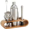 imageAmazon Basics 10Piece Stainless Steel Bar Tools Set with Bamboo Stand Holder10Piece