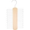 imageAmazon Basics 20 Bar Wooden Tie Hanger ampamp Belt Rack  Natural 2Pack