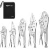 imageAmazon Basics 3Piece Quick Release Groove Joint Pliers Set Drop Forged Chrome Vanadium Steel Includes 7inch10inch and 12inch Black5Piece