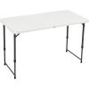 imageAmazon Basics 4 Foot Rectangular Folding Dining Table 4 Adjustable Height Settings with Carrying Handle Indoor ampamp Outdoor Washed Black 478 x 239 x 339 inWhite