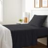imageAmazon Basics 4 Piece Bed Sheet Set 100 Cotton Jersey Includes Super Soft Flat and Fitted Sheets Pillowcase Queen Light Gray SolidBlack