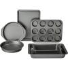 imageAmazon Basics 6 Piece Nonstick Carbon Steel Oven Safe Bakeware Set with Cake Muffin Cookie and Loaf Pans 6 Piece 1625 x 1175 x 625 inches1625 x 1175 x 625 inches