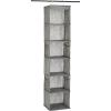 imageAmazon Basics 6Tier Hanging Closet Shelf Organizer With Pockets 85quot D x 12quot W x 9quot H Grey