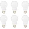 imageAmazon Basics A19 LED Light Bulbs 60 Watt Equivalent Energy Efficient 9W E26 Standard Base Soft White 2700K Dimmable 10000 Hour Lifetime  6PackSoft White