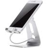 imageAmazon Basics Adjustable Aluminum Cell Phone Desk Stand for iPhone and Android Black 33 x 3 x 42 inch LxWxHSilver