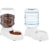 imageAmazon Basics Automatic Dog Cat Water Dispenser Gravity Feeder and Waterer Set Large 12Pound Food Capacity 25Gallon GrayWaterer  Feeder