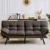 imageAmazon Basics Brown LoveseatConvertible Couch Memory Foam Futon Sofa Bed Modern Sleeper Sofa for Small Compact Living RoomOfficeApartment Linen FabricDark Grey